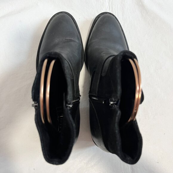 Born boots Korita Western womens 9.5 black leather suede block heel zip up - Picture 5 of 14